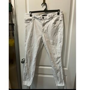 Kut From The Kloth White Denim Jeans Frayed Hem Cropped Women's Size 18‎